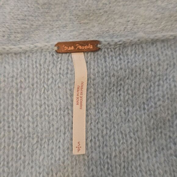Free People Found my Friend Blue boucle Cardigan size small - Picture 5 of 8